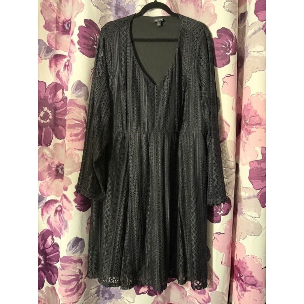 Torrid Black Lace Overlay Dress
